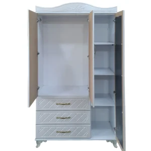 کمد 3 درب و کشو وکیوم مدل NZK-3007 رنگ سفید